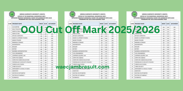 OOU Cut Off Mark 2025/2026