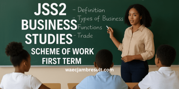 JSS2 Business Studies Scheme of Work First Term